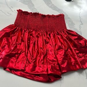 Queen of sparkles red metallic skort
